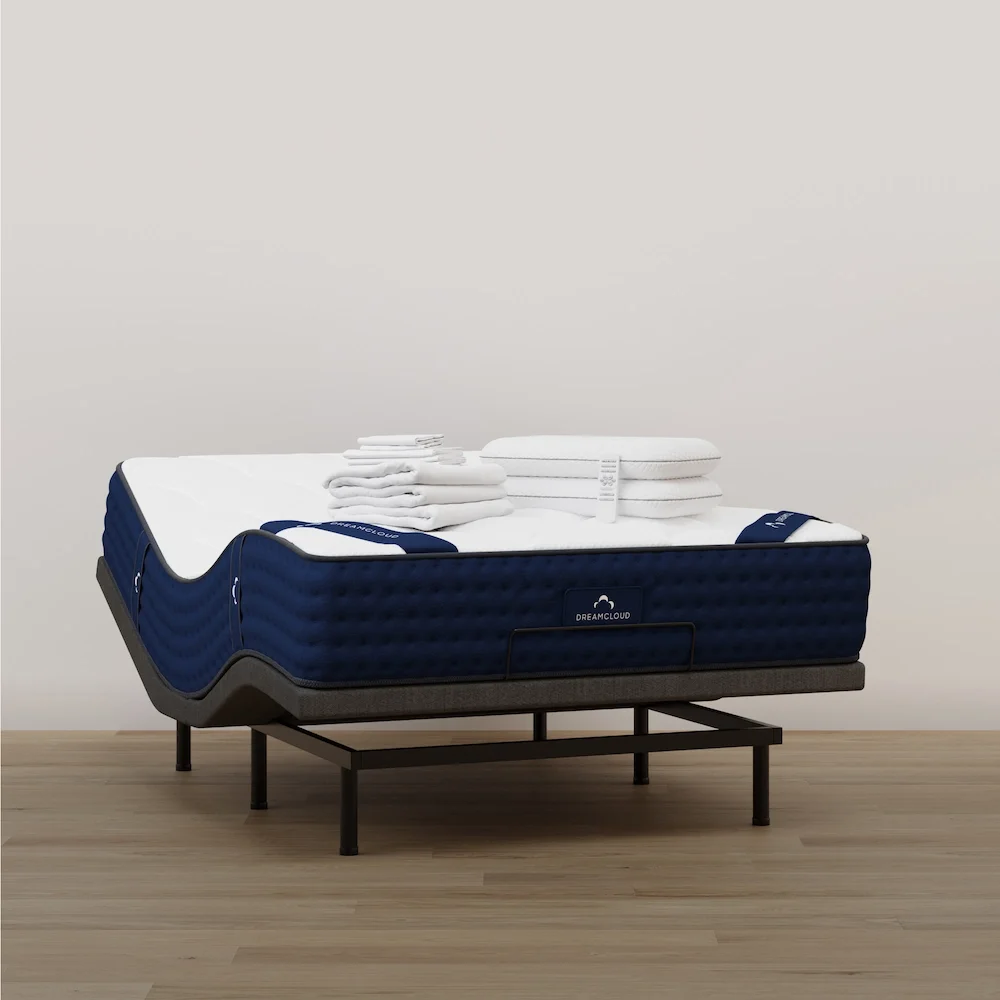 DreamCloud Hybrid Mattress Bundle Incl. Bed Frame and Bedding