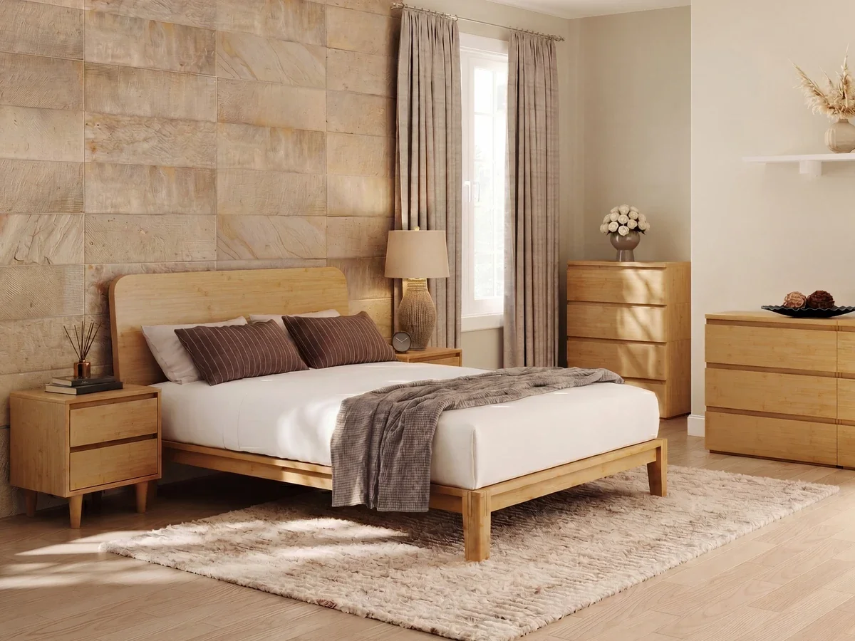 Bamboo Platform Bed with Nightstands, Japanese Joinery | DreamCloud