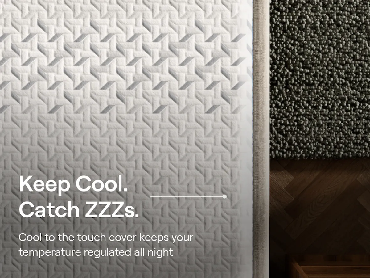 Nectar Premier Memory Foam Mattress with pillows on Metal Bed Frame