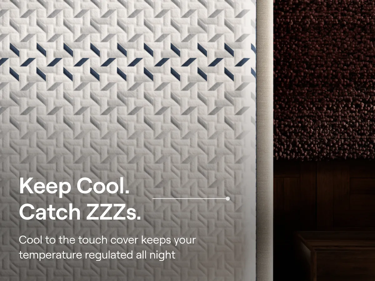 Nectar Premier Copper Mattress with pillows on Platform Bed Frame