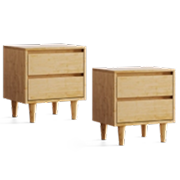 Set of 2 Bamboo Nightstands