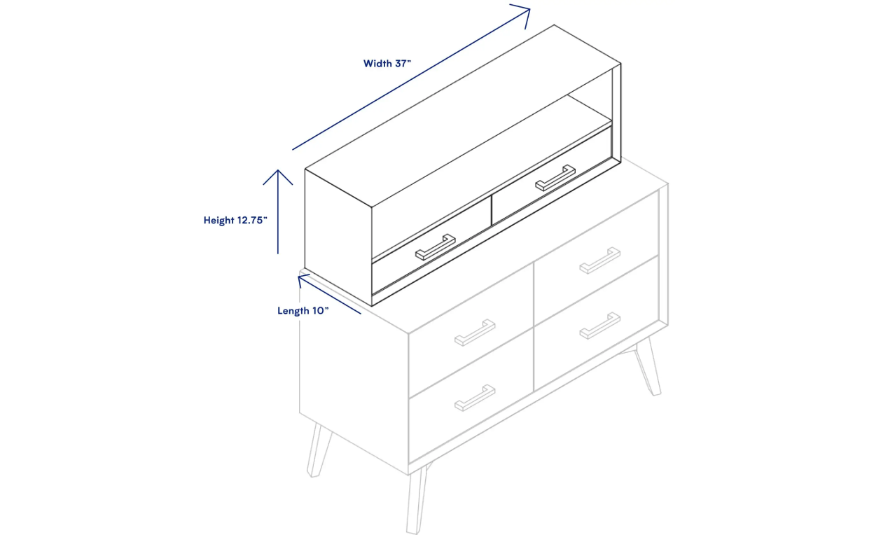 DreamCloud Mid-Century Dresser Top | Bevel 2-Drawer Storage DreamCloud Mid-Century Dresser Top | Bevel 2-Drawer Storage