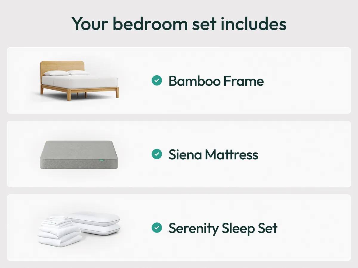 Siena Bamboo Bed and Mattress Bundle